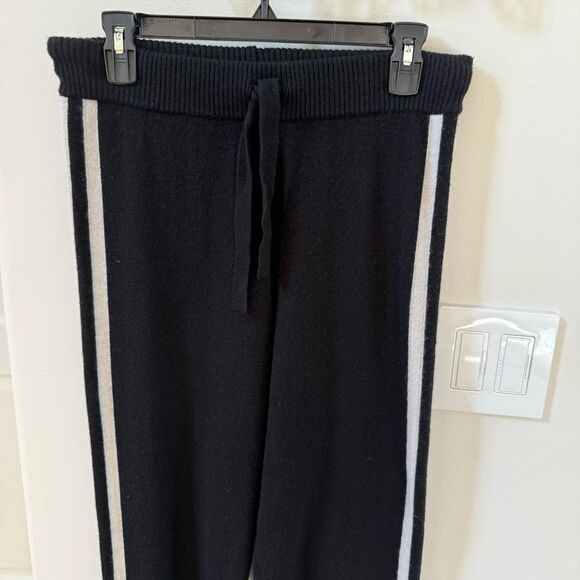 THREADS OF PRVLG Side Striped Cashmere Jogging Pants in Black M - Picture 11 of 13